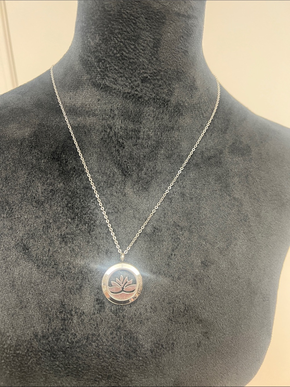 Silver Lotus Pendant Necklace - Women Jewelry